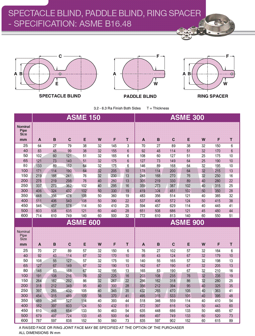 Spectacle Blind ASME B16.48